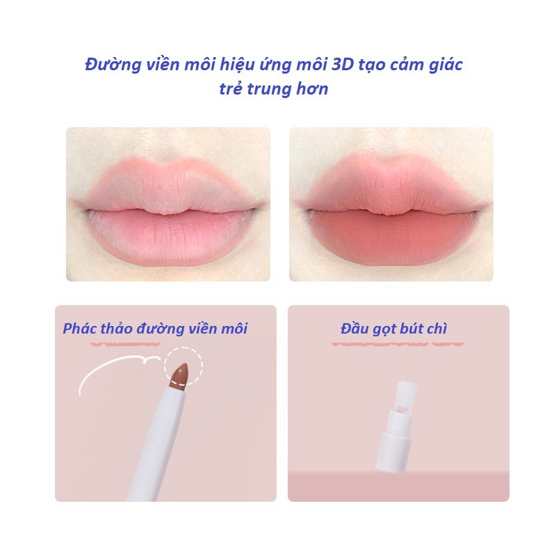 Chì Kẻ Viền Môi GOGO TALES hack dáng môi 3D tự nhiên