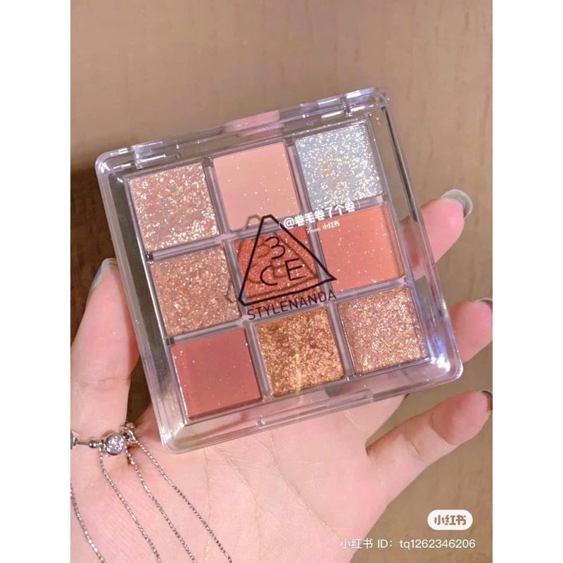 Bảng Phấn Mắt 3CE Multi Eye Color 9 Ô Nhũ Lấp Lánh Chính Hãng