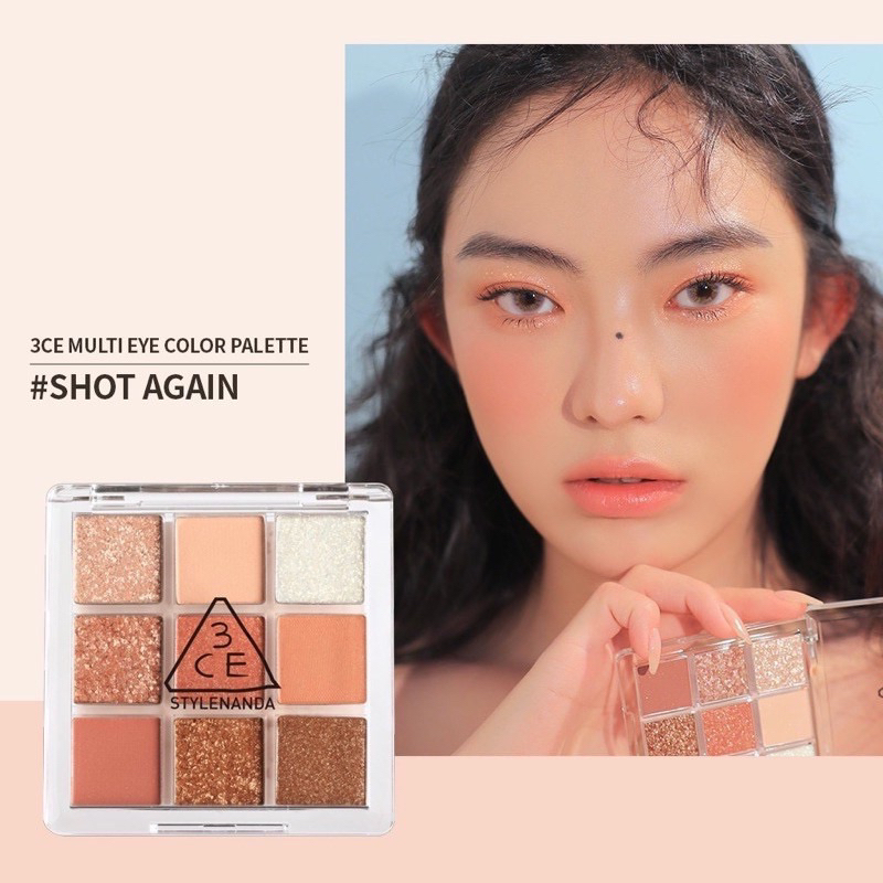 Bảng Phấn Mắt 3CE Multi Eye Color 9 Ô Nhũ Lấp Lánh Chính Hãng