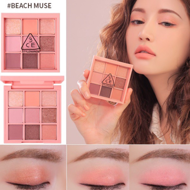 Bảng Phấn Mắt 3CE Multi Eye Color 9 Ô Nhũ Lấp Lánh Chính Hãng