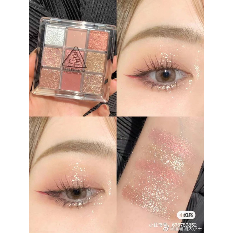 Bảng Phấn Mắt 3CE Multi Eye Color 9 Ô Nhũ Lấp Lánh Chính Hãng