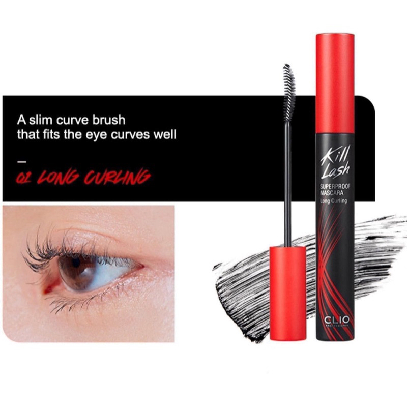 Mascara Clio Chống Nước Chuốt Mi Giữ Cong, Dài Dày Mi Chống Trôi Clio Kill Lash Superproof Mascara 7g