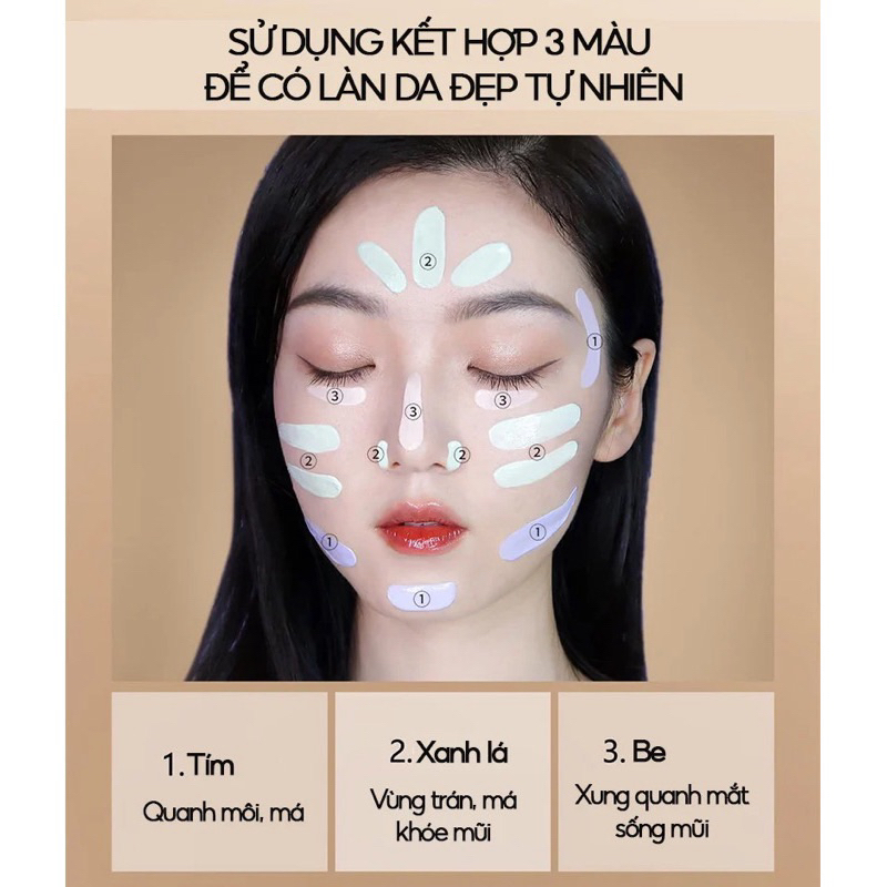 Kem Lót Trang điểm ZEESEA Kem Che Khuyết điểm Lâu Trôi Tự Nhiên