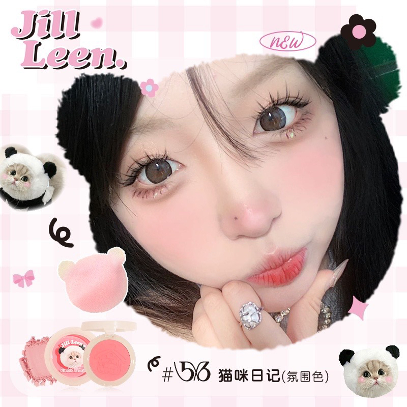 Phấn Má Hồng JILL LEEN Đơn Sắc Ánh Nhũ Mềm Mịn Tạo Khối Làm Sáng Da Màu Sắc