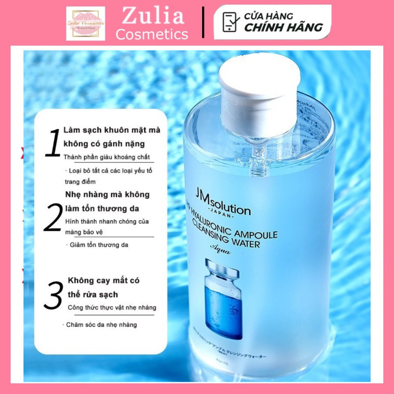 Nước Tẩy Trang JM Solution Hàn Quốc – Làm Sạch Dịu Nhẹ, Cấp Ẩm HA – Cho Da Nhạy Cảm, Da Khô, Nhiều Phân Loại