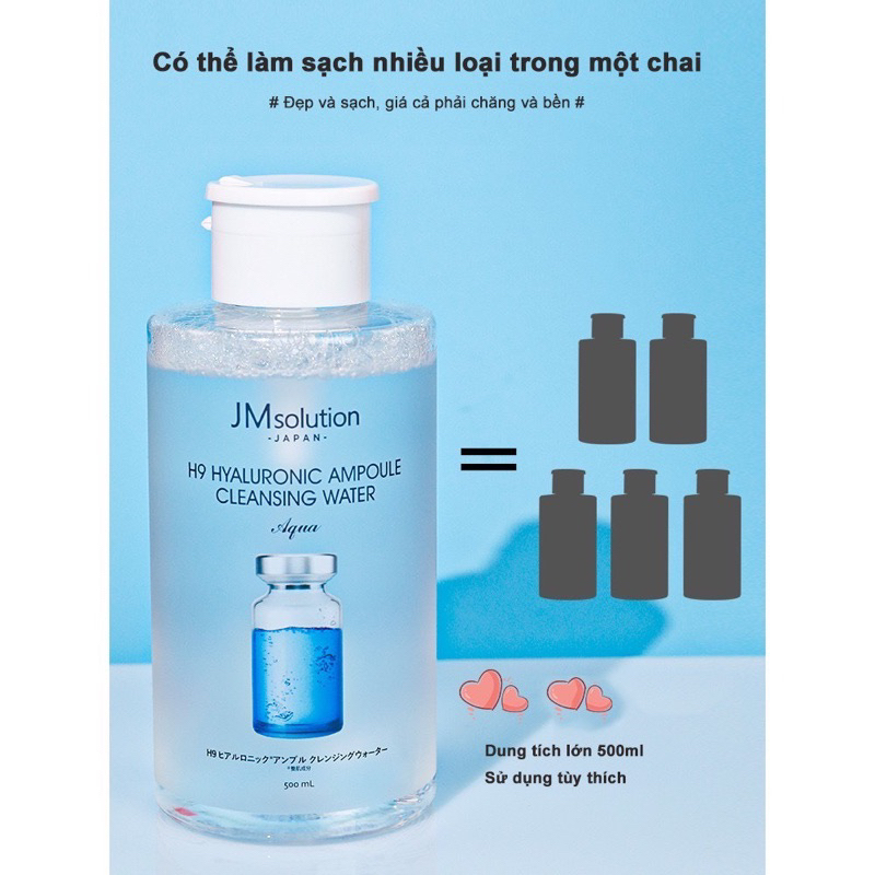 Nước Tẩy Trang JM Solution Hàn Quốc – Làm Sạch Dịu Nhẹ, Cấp Ẩm HA – Cho Da Nhạy Cảm, Da Khô, Nhiều Phân Loại