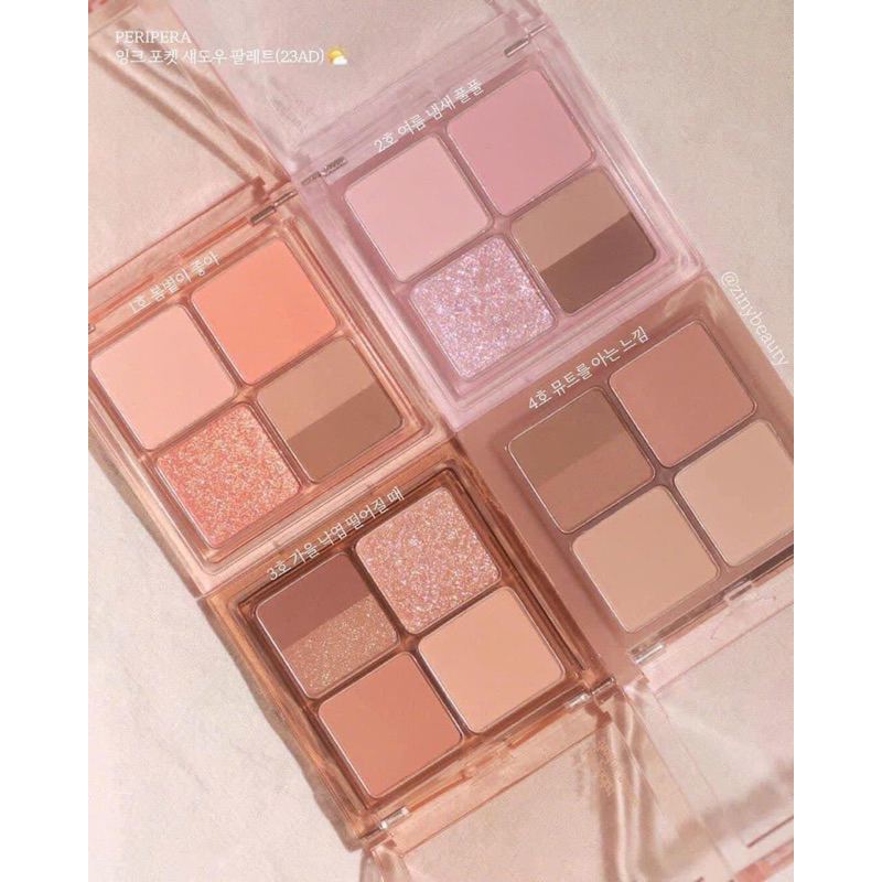 Phấn Mắt 4 Ô Peripera Ink Pocket Shadow Palette bền màu Hàn quốc