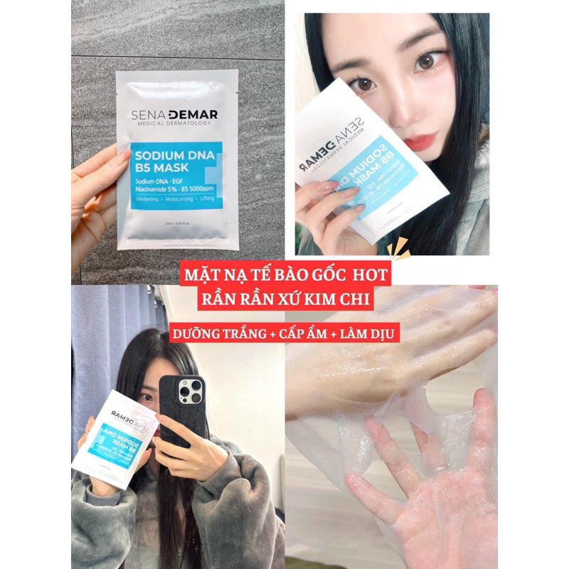Mặt nạ Senademar DNA B5 mask giúp cấp ẩm dưỡng trắng phục hồi da hạn 2027 Hàn Quốc