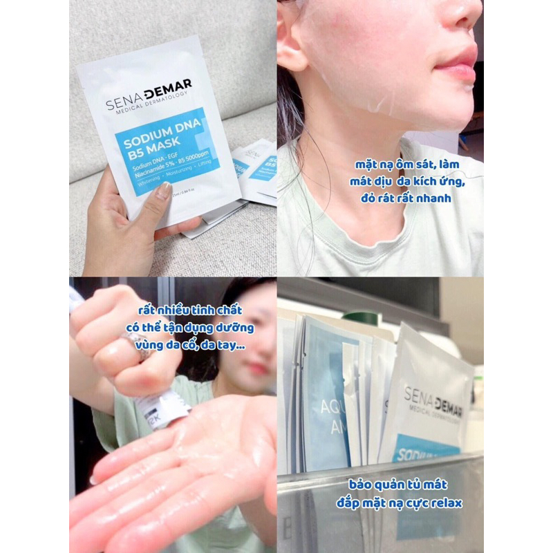 (10 Miếng) COMBO 10 Mặt nạ Senademar DNA B5 mask giúp cấp ẩm dưỡng trắng phục hồi da Hàn Quốc