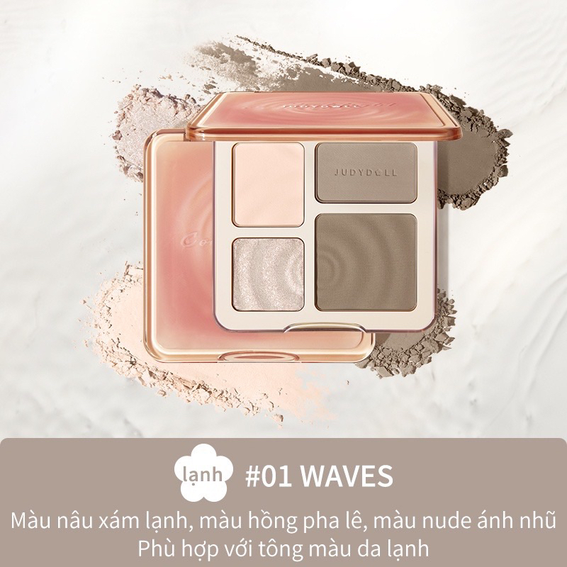 Bảng Phấn Tạo Khối JUDY-DOLL Highlight Bắt Sáng Tự Nhiên Lâu Trôi Chống Nước
