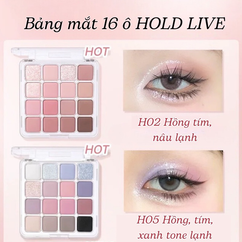 [HOLD LIVE] Bảng Phấn Mất 16 Ô HOLD LIVE Sunset Magic, Tone màu pastel, nhẹ nhàng