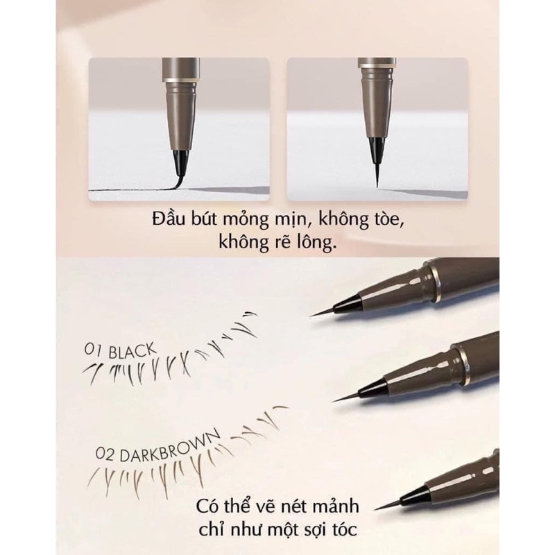 [JUDYDOLL] Bút kẻ mắt Nét Siêu Mảnh JudyDoll 0.014mm, Chống Nước, Chống Lem, Lâu Trôi  Khô nhanh
