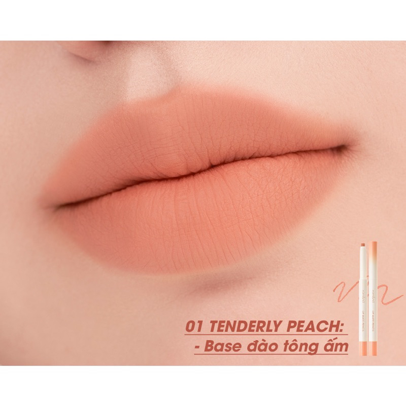 Son Bút Chì Kẻ Viền Môi ROMAND Nhung Lì, Lâu Trôi, Thiết Kế 2 Đầu Hàn Quốc Lip Mate Pencil Be OVEEER Shade - 0.5g