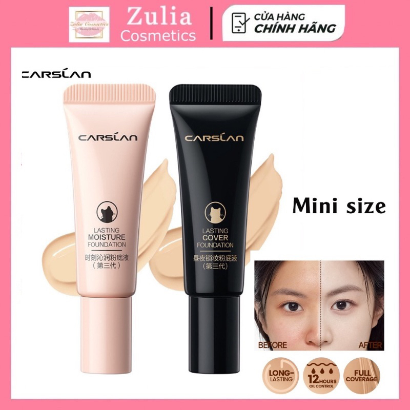 Kem Nền Carslan 5g Mini Dưỡng Ẩm Kiềm Dầu Lâu Trôi Mỏng Nhẹ Zuli