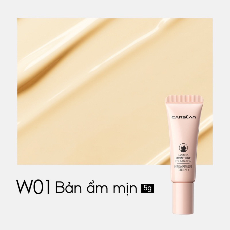 Kem Nền Carslan 5g Mini Dưỡng Ẩm Kiềm Dầu Lâu Trôi Mỏng Nhẹ Zuli