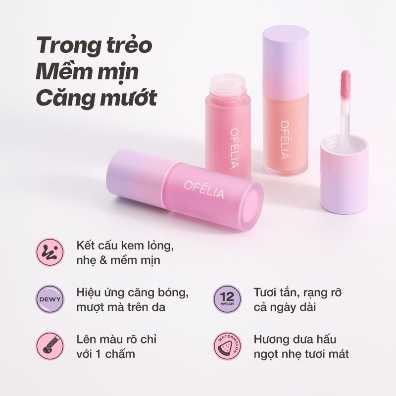 KEM MÁ HỒNG OFÉLIA LOLLI LIQUID BLUSH màu xinh Zulia Cosmetics