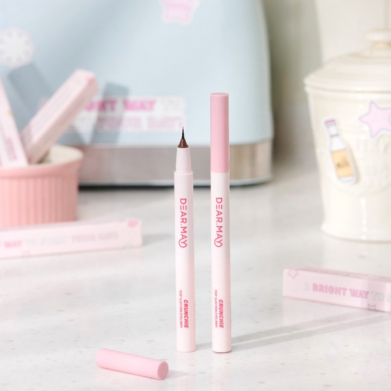 Bút Kẻ Mắt Dạ DEARMAY Crunchie kẻ mắt nước siêu mảnh thuần chay chống nước lâu trôi không lem Eyeliner 0.5g