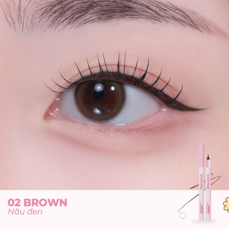 Bút Kẻ Mắt Dạ DEARMAY Crunchie kẻ mắt nước siêu mảnh thuần chay chống nước lâu trôi không lem Eyeliner 0.5g