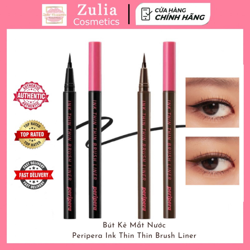 Bút Kẻ Mắt Dạ Peripera Lâu Trôi Bền Màu Ink Thin Brush Liner