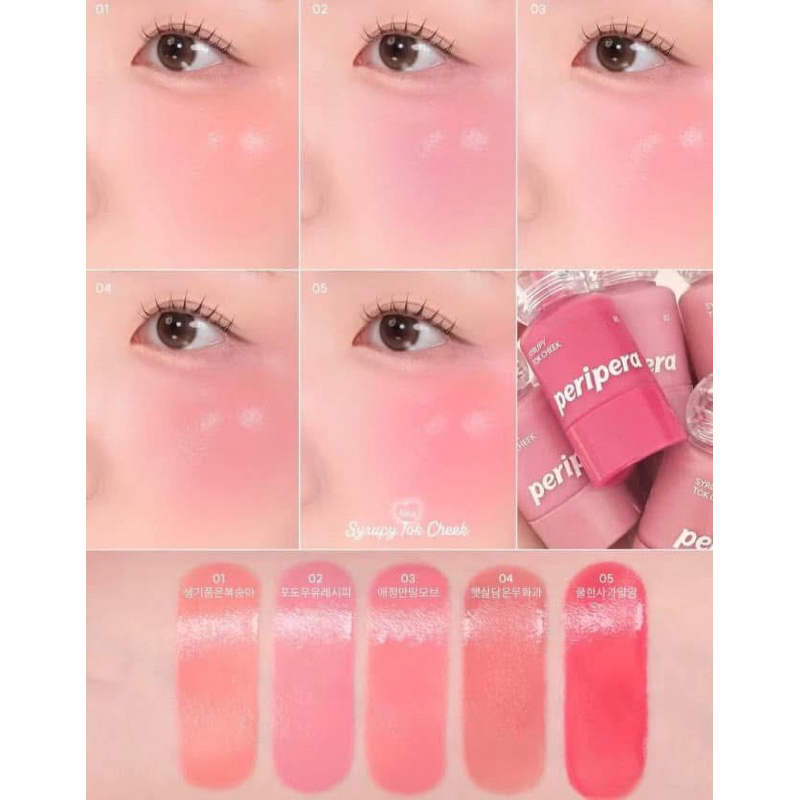 Má Hồng Kem PERIPERA Sirupy Tok Cheek Mịn Bóng Hàng Nội Hàn 9g