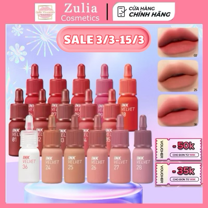 Son Kem INK VELVET PERIPERA 2023 mềm môi bền màu
