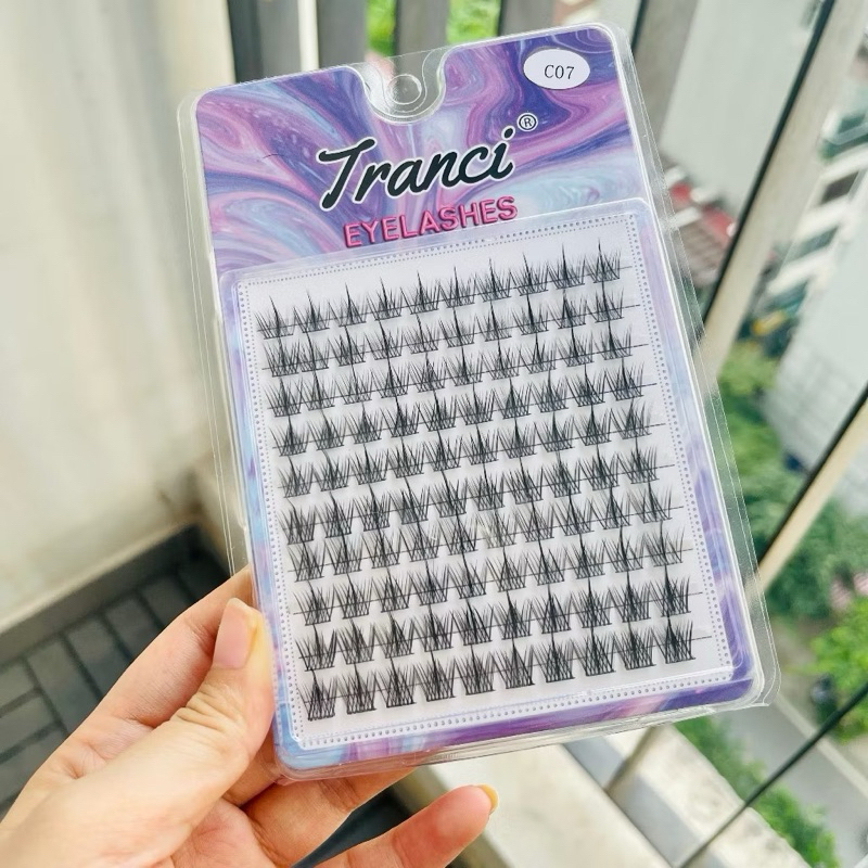 Lông Mi Giả chùm Tranci siêu đẹp kết sợi đều, lông mi cụm tự nhiên makeup chuyên nghiệp