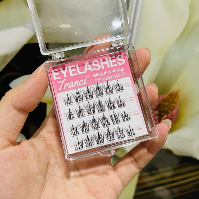 Lông Mi Giả chùm Tranci siêu đẹp kết sợi đều, lông mi cụm tự nhiên makeup chuyên nghiệp