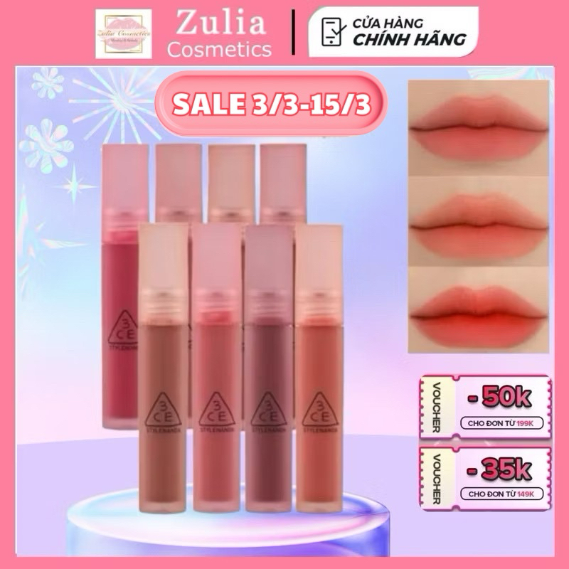 [VỎ MỚI] Son 3CE Blur Water Tint Hiệu Ứng Viền Môi
