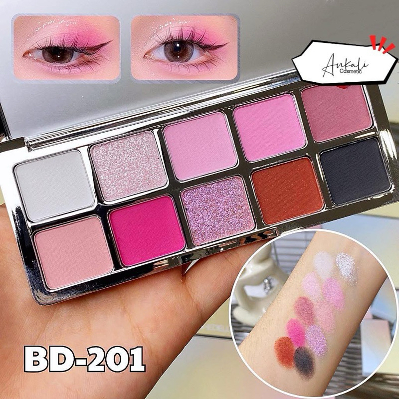 [SHEDELLA] Bảng Phấn Mắt SHEDELLA 10 Ô Pastel Cầu Vồng Mùa Hè, Nhũ Lì Tone Màu Sặc Sỡ màu