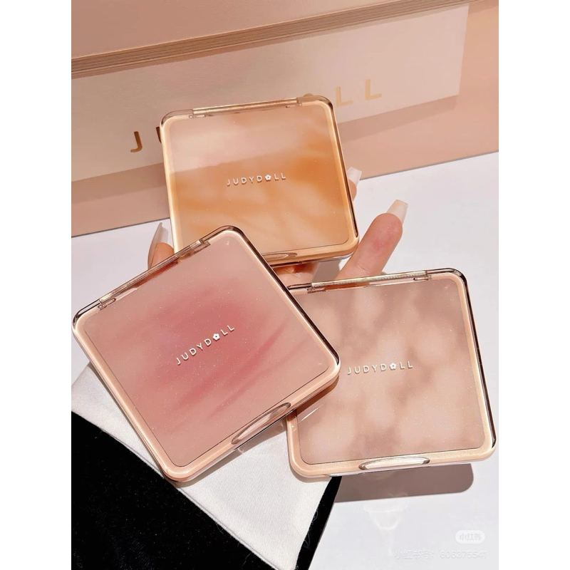 [Tặng Mút] Má Hồng JUDYDOLL 4 Ô Dạng Phấn Và Kem, Kèm Highlight Màu Tự Nhiên Dễ Dùng