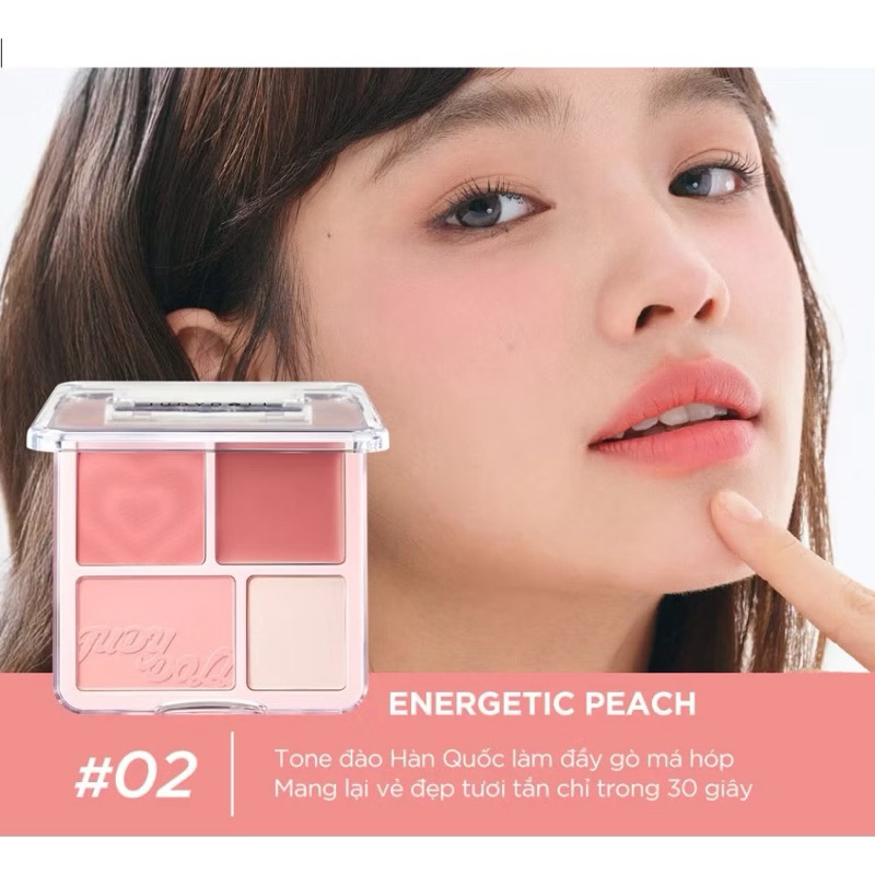 [Tặng Mút] Má Hồng JUDYDOLL 4 Ô Dạng Phấn Và Kem, Kèm Highlight Màu Tự Nhiên Dễ Dùng