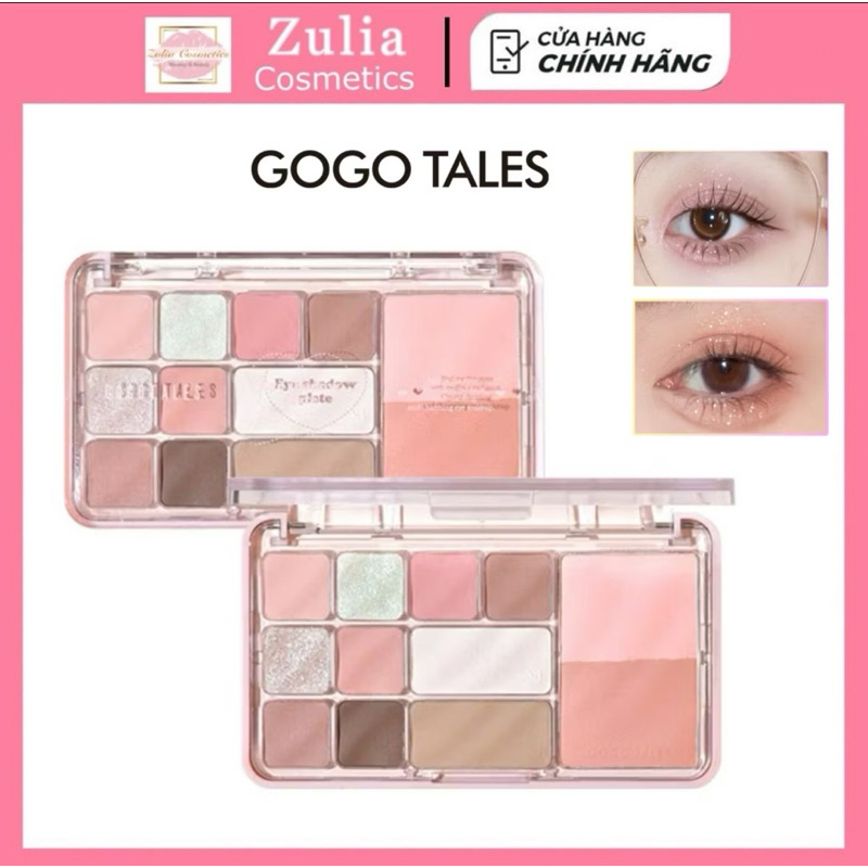 [GOGO TALES] Bảng Phấn Mắt GOGO TALES 4in1 11 Ô Má Hồng Kèm Tạo Khối/Highlight Trái Tim (GT724)