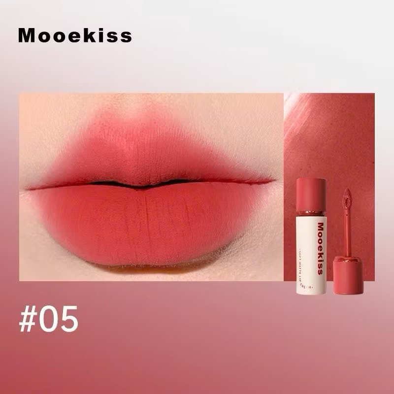 (Nắp đen) Son Kem Nhung Lỳ Mooekiss Velvet Lip Mud mịn môi 3g