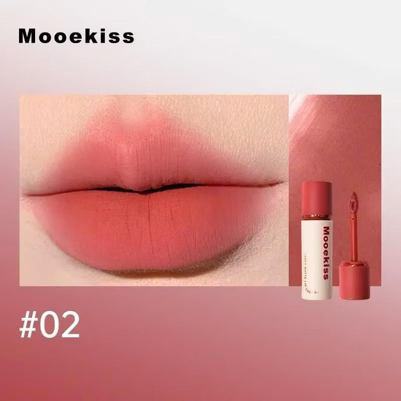 (Nắp đen) Son Kem Nhung Lỳ Mooekiss Velvet Lip Mud mịn môi 3g