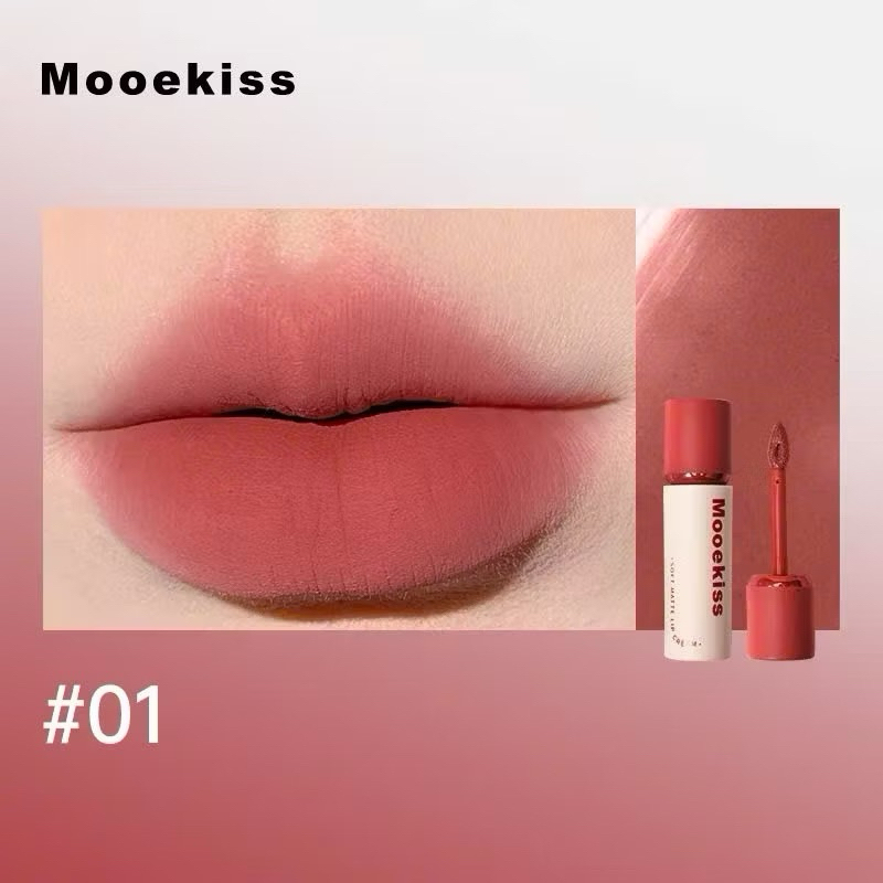 (Nắp đen) Son Kem Nhung Lỳ Mooekiss Velvet Lip Mud mịn môi 3g