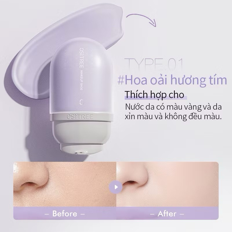 [OSITREE] Kem Lót OSITREE Đổi Màu, Kem Lót/Nền Nâng Tone, Đều Màu Da Xanh Tím
