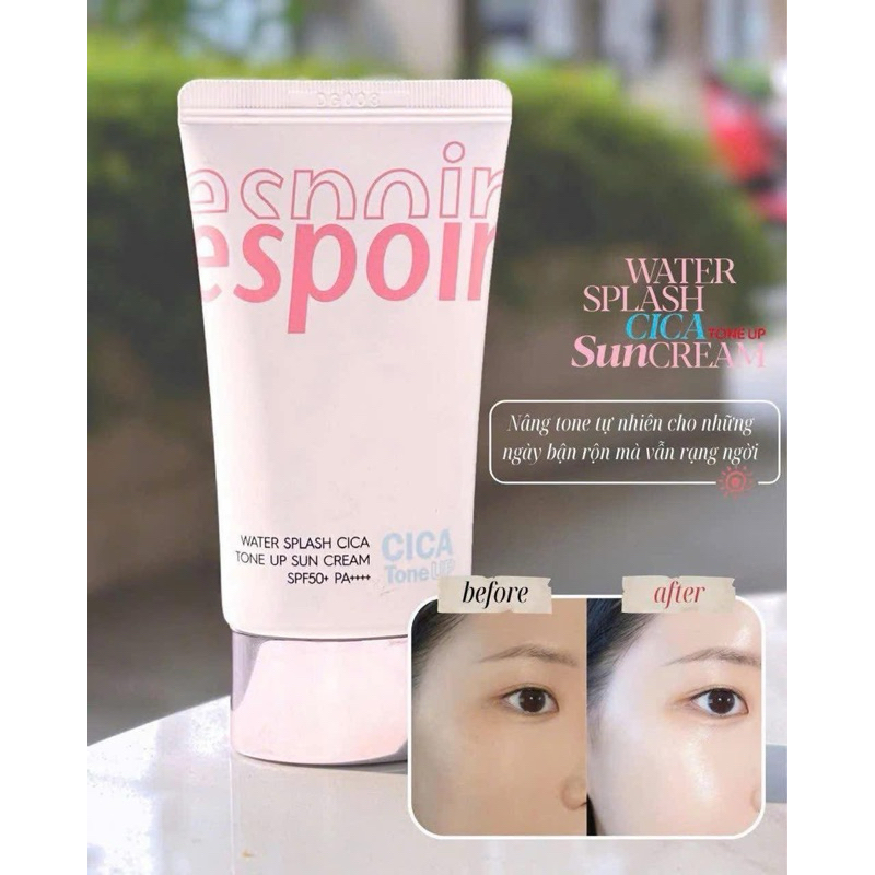Kem Chống Nắng Nâng Tone Espoir Water Splash Cica Tone Up Sun Cream SPF50+ PA++++
