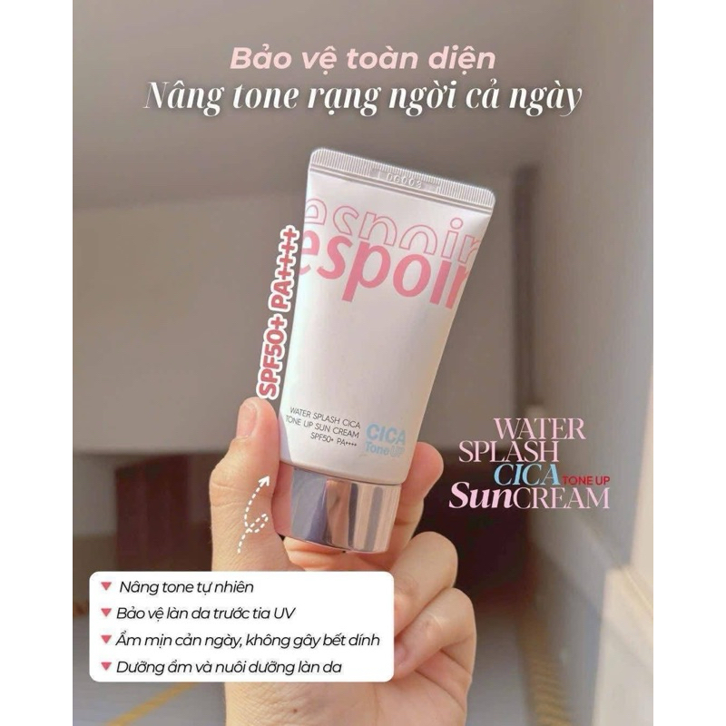 Kem Chống Nắng Nâng Tone Espoir Water Splash Cica Tone Up Sun Cream SPF50+ PA++++