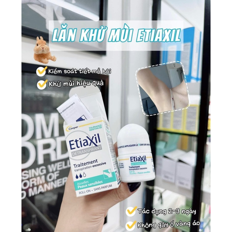 Lăn khử mùi Etiaxil Pháp 15ml khử mùi giảm mồ hôi hiệu quả