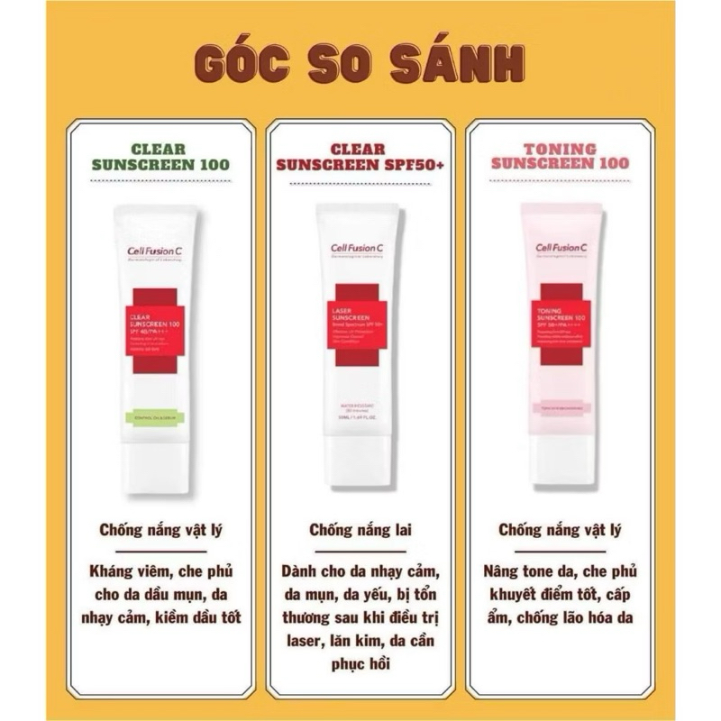 [FREE SHIP] Kem Chống Nắng Cell Fushion C Nâng Tone Trắng hồng 50g