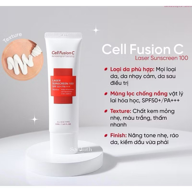 [FREE SHIP] Kem Chống Nắng Cell Fushion C Nâng Tone Trắng hồng 50g