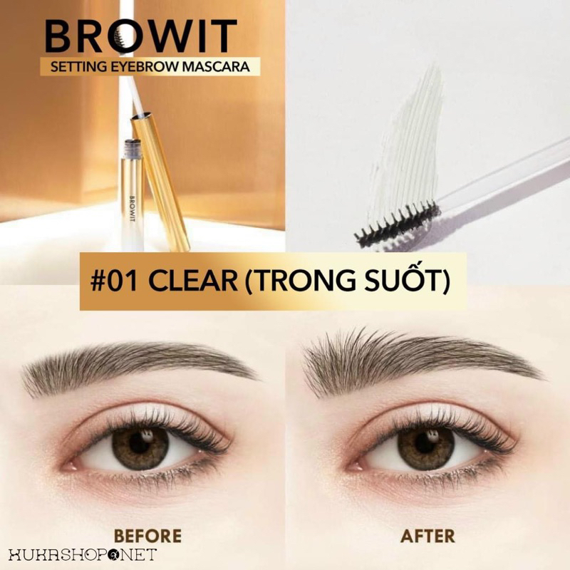 Mascara mày Nongchat Browit Setting Eyebrow chuốt định hình lông mày đầu nhỏ không lem không trôi