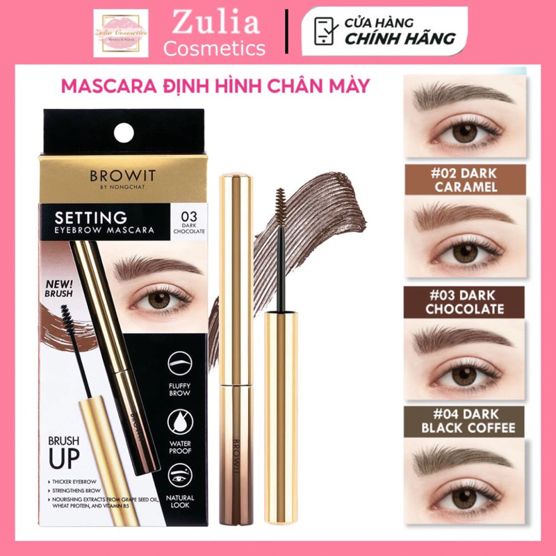 Mascara mày Nongchat Browit Setting Eyebrow chuốt định hình lông mày đầu nhỏ không lem không trôi