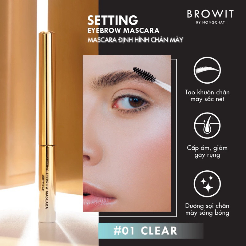 Mascara mày Nongchat Browit Setting Eyebrow chuốt định hình lông mày đầu nhỏ không lem không trôi