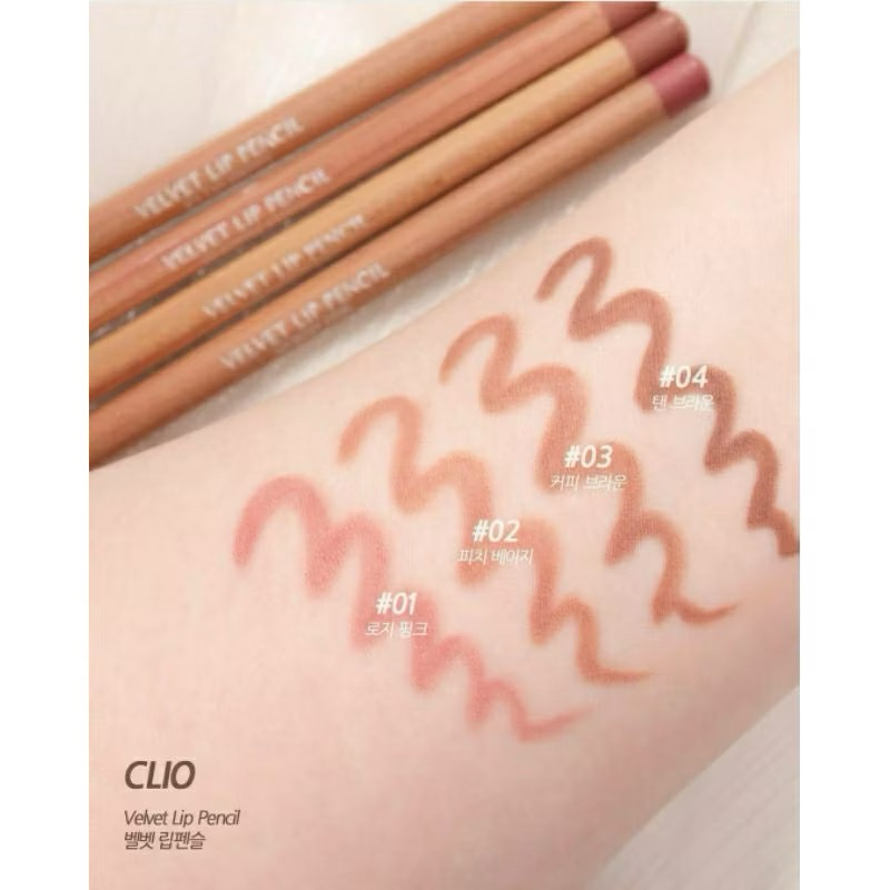 [CLIO] Chì Kẻ Viền Môi Clio Velvet Lip Pencil siêu mịn [ Kèm Gọt Bút ]