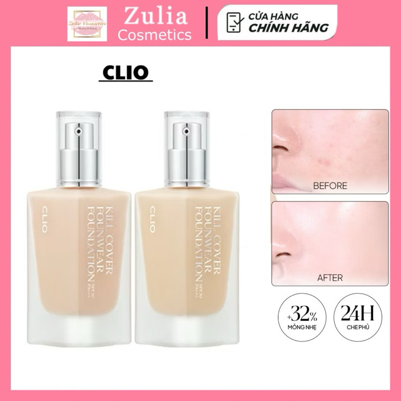 [Clio] KEM NỀN CHO DA DẦU CLIO KILL COVER FOUNWEAR FOUNDATION 13 Gam