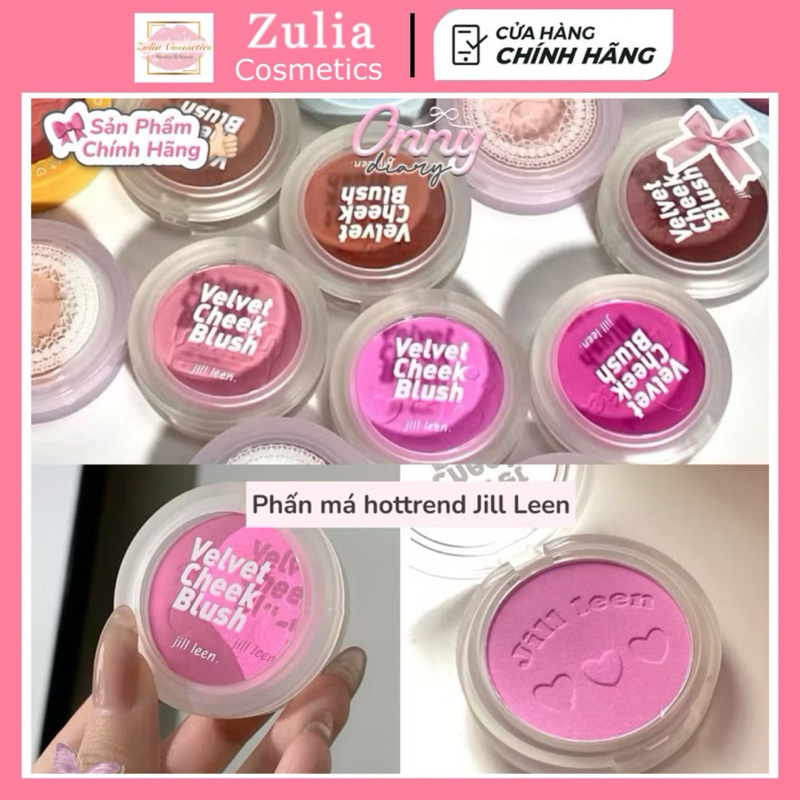 Phấn Má Hồng JILL LEEN Đơn Sắc Ánh Nhũ Mềm Mịn Tạo Khối Làm Sáng Da Màu Sắc