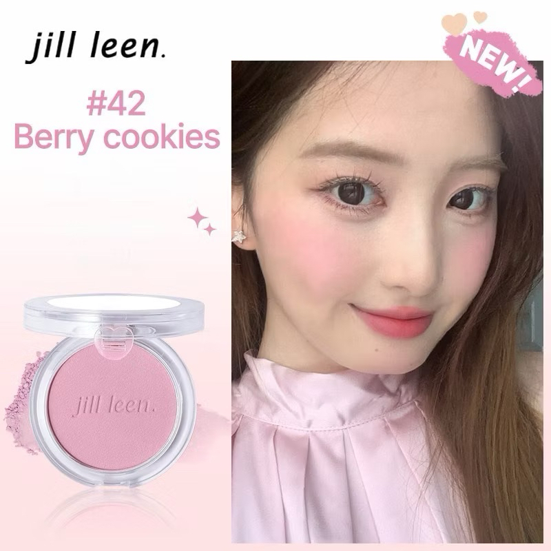 Phấn Má Hồng JILL LEEN Đơn Sắc Ánh Nhũ Mềm Mịn Tạo Khối Làm Sáng Da Màu Sắc
