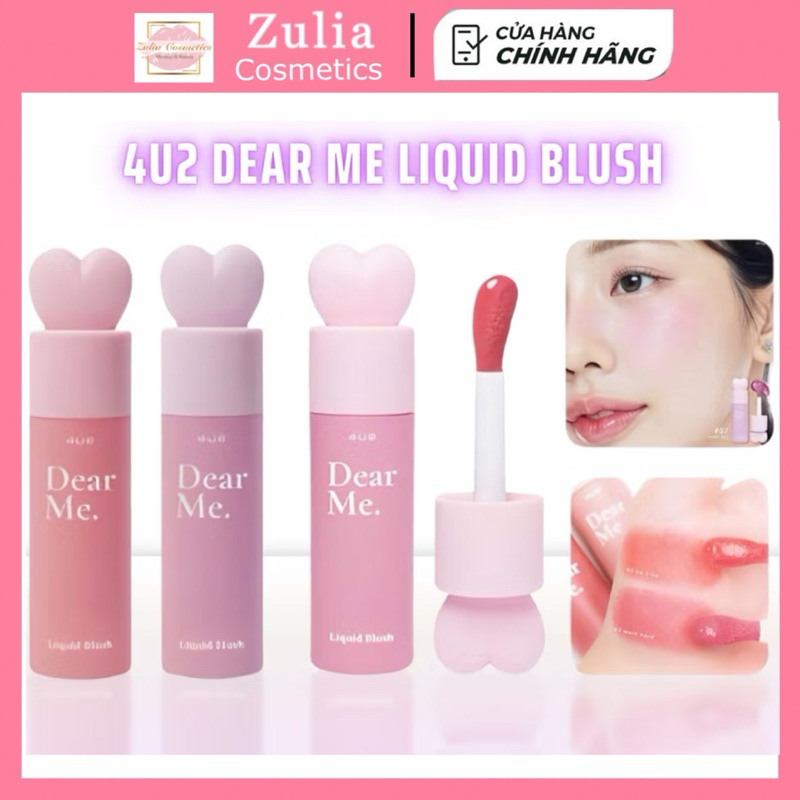 [4U2] Má Hồng Kem 4U2 Dạng Lỏng Nắp Trái Tim Xinh xắn Dear Me Liquid Blush (3.7g)