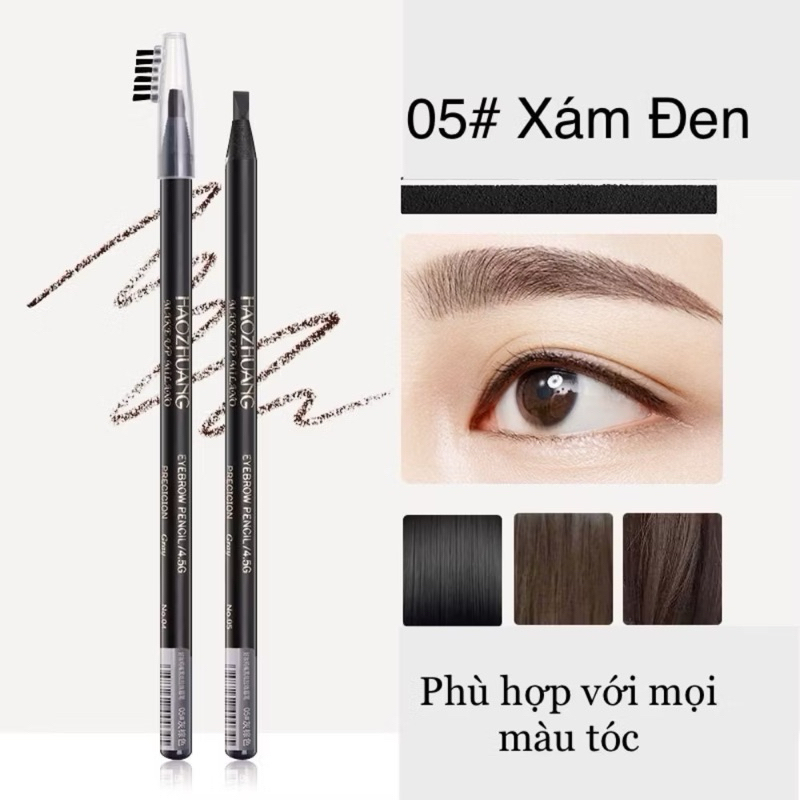 Chì xé kẻ mày Haozhuang cứng phẩy sợi Eyebrow Pencil sắc nét chuyên dùng cho Makeup trang điểm